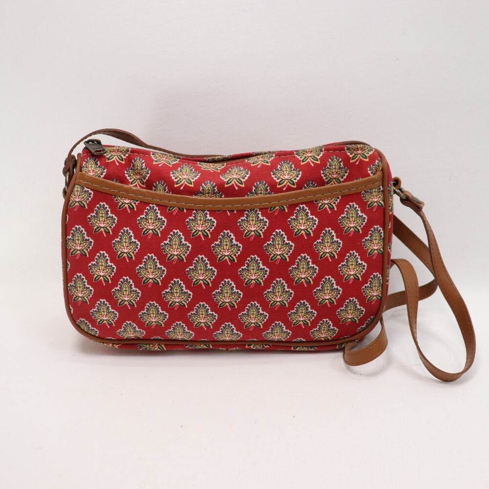 Vtg Accessories Unlimited Handbag S Red Paisley Lined Camera Style Purse Bag
